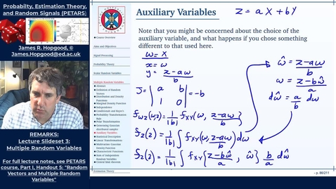 Thumbnail for entry Topic 33: Auxiliary Variables (PETARS, Chapter 5)
