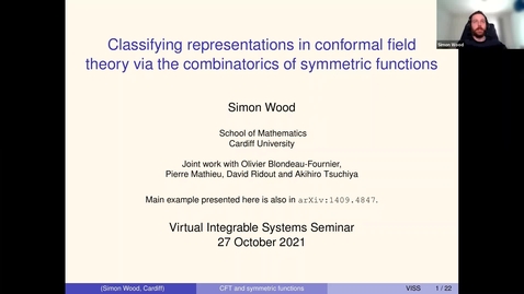 Thumbnail for entry Classifying representations in conformal field theory via the combinatorics of symmetric functions - Simon Wood