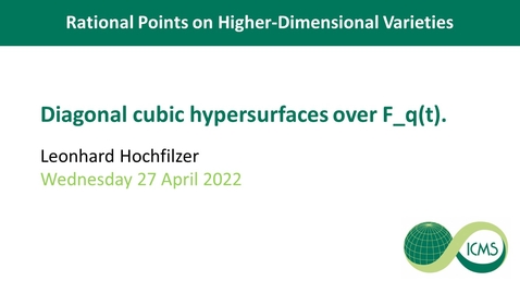 Thumbnail for entry Diagonal Cubic Hypersurfaces over F_q(t) - Leonhard Hochfilzer