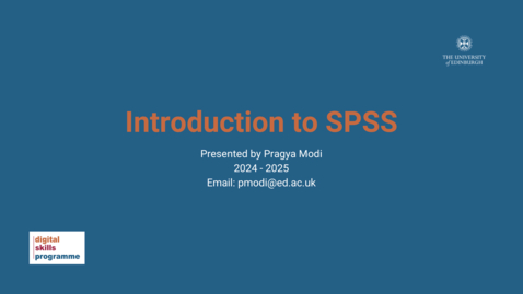 Thumbnail for Introduction to SPSS - February 2025