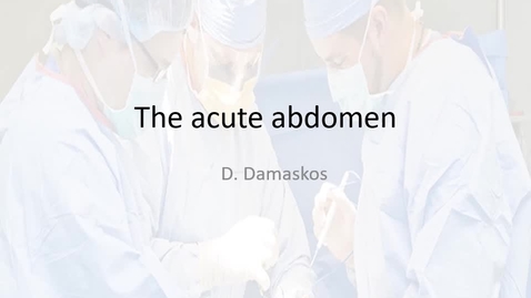 Thumbnail for entry The acute abdomen