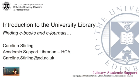 Thumbnail for entry Accessing the University Library resources - HCA (online)