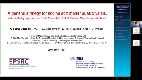 Thumbnail for Alberto Scacchi Self-Assembly of Soft Matter 19 May 2020
