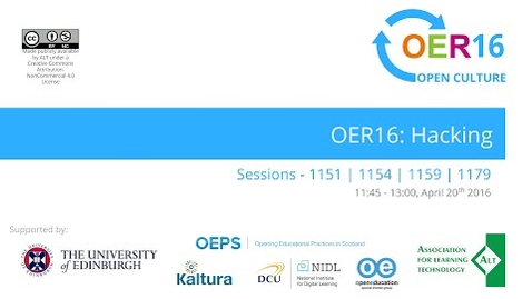 Thumbnail for OER16 afternoon parallel from Pentland West (Hacking)