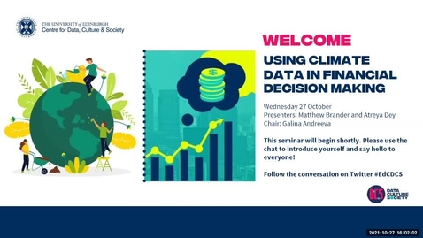 Thumbnail for entry Using Climate Data in Financial Decision Making