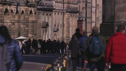 Thumbnail for Edinburgh Royal Mile with busy crowd