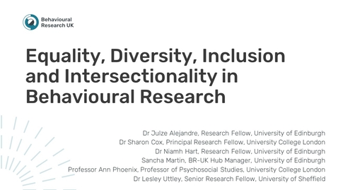 Thumbnail for BR-UK: Equality, Diversity, Inclusion and Intersectionality in Behavioural Research