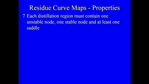 Thumbnail for Distillation Lecture 8 - Properties of residue Curve Maps 2 - distillation boundaries