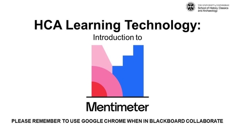 Thumbnail for entry HCA Learning Technology: Introduction to Mentimeter 