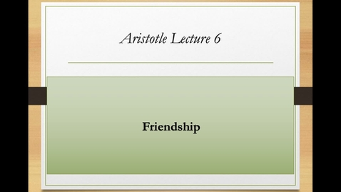 Thumbnail for entry Aristotle Lecture 6.1