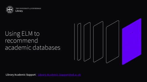 Thumbnail for Using ELM to recommend academic databases