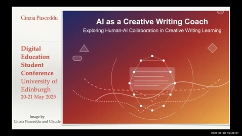Thumbnail for Cinzia Pusceddu - AI as Creative Writing Coach - Exploring Human-AI Collaboration in Creative Writing Learning