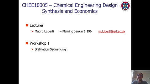 Thumbnail for Workshop 1 - Distillation Sequencing Solutions