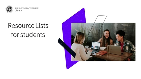 Thumbnail for entry Resource Lists for students