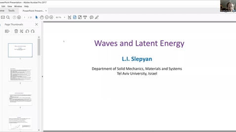 Thumbnail for entry Wave Scattering and Solid Mechanics - Leonid Slepyan, Tel Aviv University