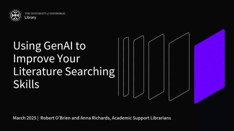 Thumbnail for Using GenAI to Improve Your Literature Searching Skills