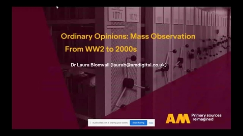 Thumbnail for Ordinary Opinions: Mass Observation from WW2 to 2000s (Dissertation and Thesis Festival)