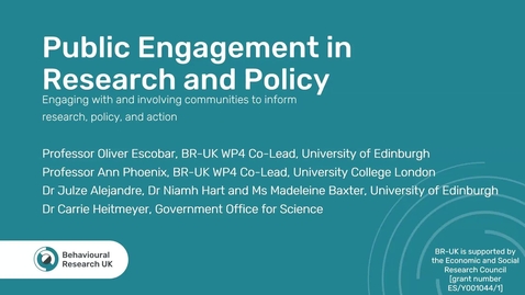 Thumbnail for Behavioural Research UK: Public engagement in research and policy