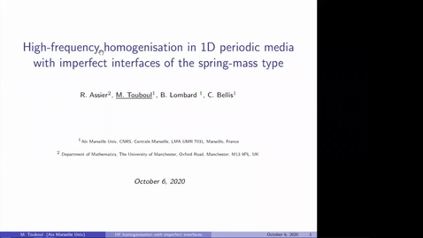 Thumbnail for Waves in Complex Continua (Wavinar) - Marie Touboul, (LMA, France)
