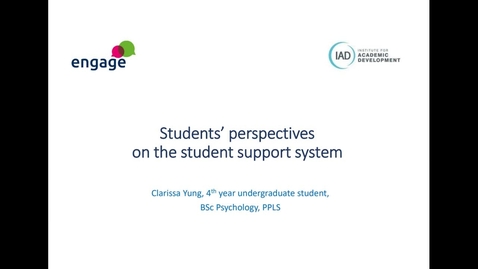 Thumbnail for (IAD) - engage: Students' perspectives on the Student Support System