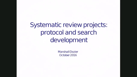 Thumbnail for Systematic Reviews webinar