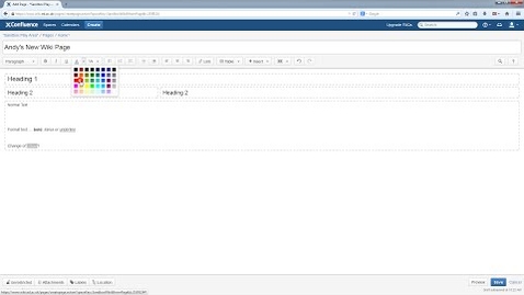 Thumbnail for Confluence Wiki V5 Tutorial: Creating a new page and basic text formatting