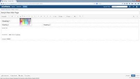 Thumbnail for entry Confluence Wiki V5 Tutorial: Creating a new page and basic text formatting