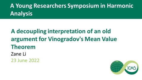 Thumbnail for Zane Li - A decoupling interpretation of an old argument for Vinogradov's Mean Value Theorem