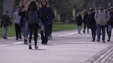 Thumbnail for Busy park pathway in Edinburgh during spring