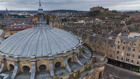 Thumbnail for Drone McEwan Hall dome tracking backwards