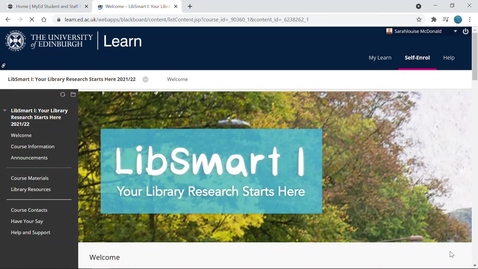 Thumbnail for entry Enrolling in LibSmart I - Sept 2021