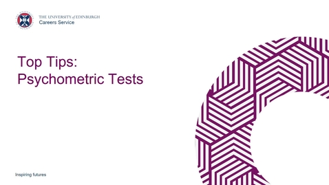 Thumbnail for entry Top Tips: Psychometric Tests 