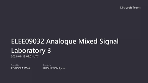 Thumbnail for Lecture 1 Recording
