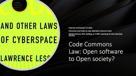 Thumbnail for 3.3 Code Commons and Law