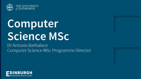 Thumbnail for Computer Science MSc Introduction