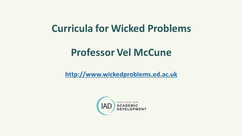Thumbnail for entry Curricula for Wicked Problems July 2021