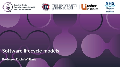 Thumbnail for entry Professor Robin Williams - Software lifecycle models (Week 5)