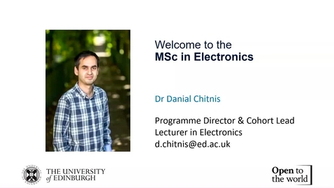 Thumbnail for entry MSc Electronics Welcome Meeting with Programme Director