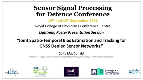 Thumbnail for Joint Spatio-Temporal Bias Estimation and Tracking for GNSS-Denied Sensor Networks - Sofie J. J. Macdonald