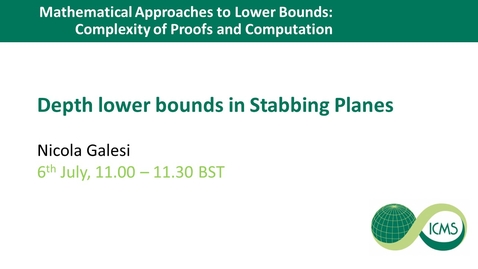 Thumbnail for entry Depth lower bounds in Stabbing Planes - Nicola Galesi
