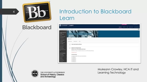 Thumbnail for HCA Learning Technology: Introduction to Blackboard Learn (13 January 2022)