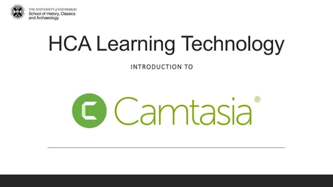 Thumbnail for entry HCA Learning Technology: Introduction to Camtasia 2021