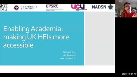 Thumbnail for entry 24th Nov: Enabling Academia: making UK HEIs more accessible