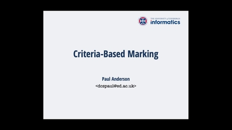 Thumbnail for entry Criteria-based marking