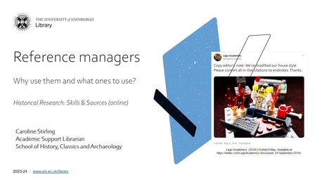 Thumbnail for entry Reference managers (Historical Research: Skills &amp; Sources)