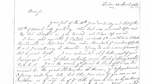 Thumbnail for Reply of Andrew Millar to David Hume, 24 April 1764