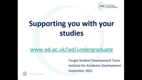 Thumbnail for entry Supporting you with your studies 2021