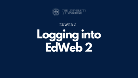 Thumbnail for TB 1. Logging into and out of EdWeb [EdWeb 2 OC]