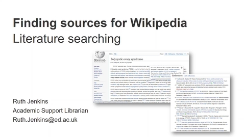 Thumbnail for entry Finding sources for Wikipedia (medical-related articles)