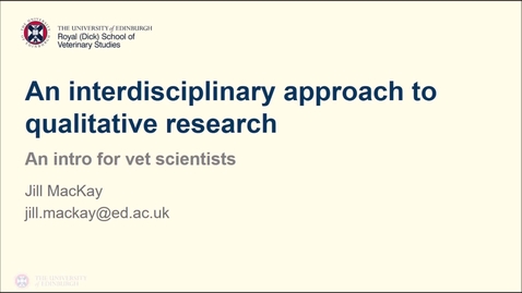 Thumbnail for Qualitative Research for Veterinary Scientists